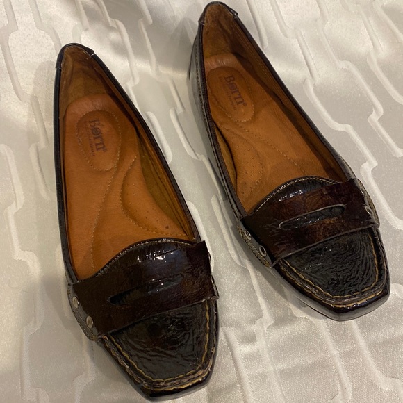 Born Shoes | Born Malena Patent Leather Penny Loafers Brown Size 8.5 | Color: Black | Size: 8.5 | Pm-98322866's Closet